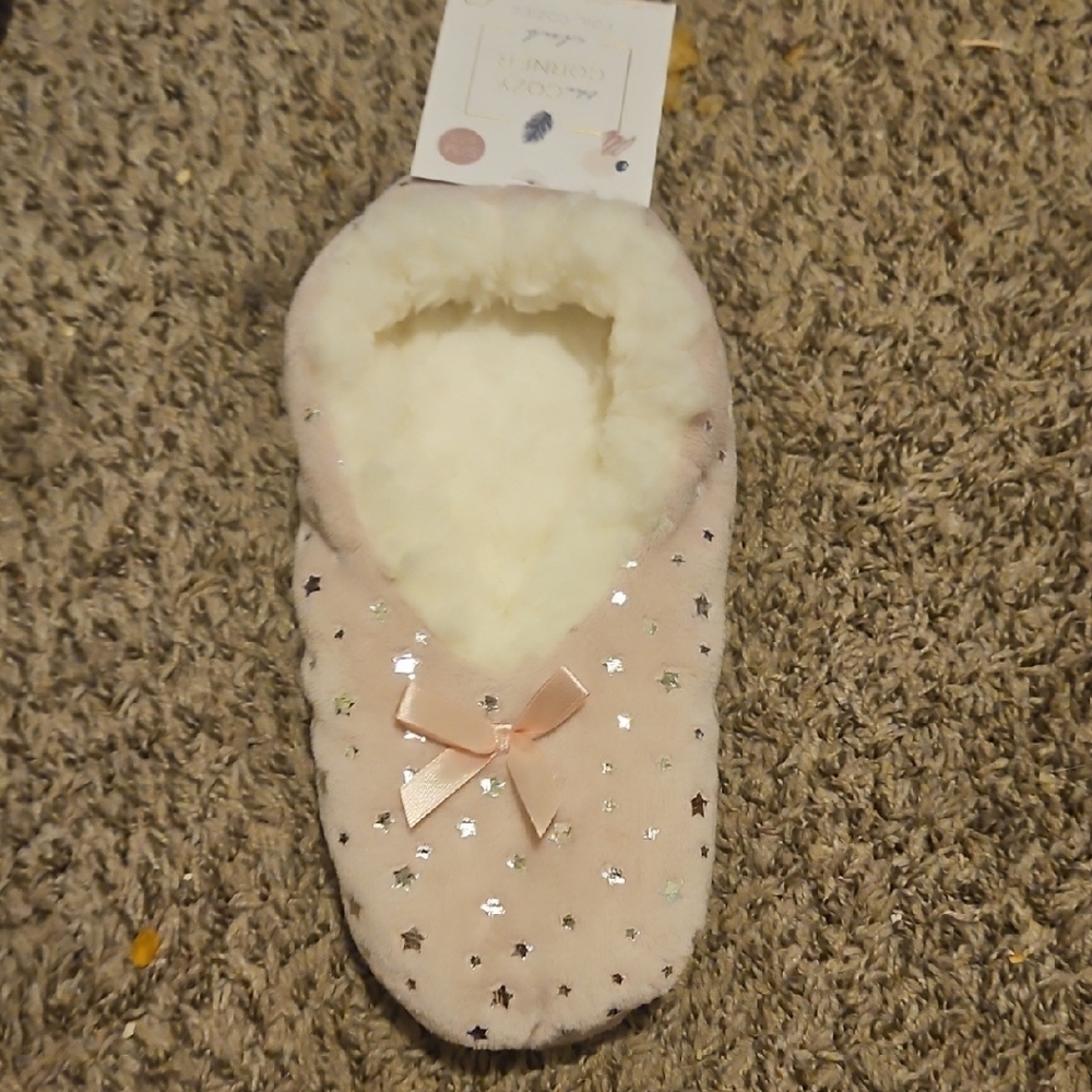Pink Starry Slippers with Bow